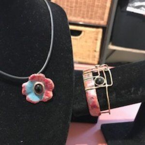 Handmade cuff and pendant